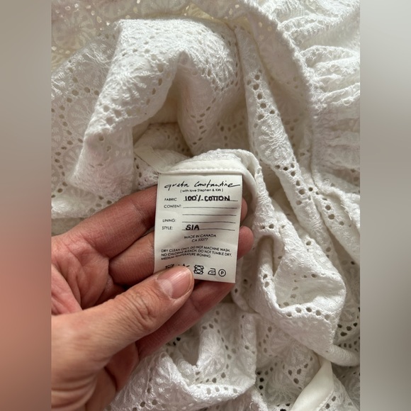 Greta Constantine Size 0-2 White Eyelet Dress - Picture 4 of 10